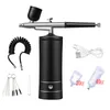 Spray Guns Nano Fog Mist Sprayer Mini Air Compressor Kit Air Brush Paint Spray Gun Airbrush för nagelkonst Tatuering Craft Cake 230912