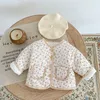 Veste d'hiver rembourrée pour bébé, Cardigan épais à manches longues, motif Floral