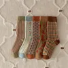 Chaussettes rétro en coton pour femmes, Style coréen, Vintage, Streetwear, mode Harajuku, collège, écolière, longues