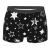 Underpants Men's Panties Black With White Stars Male Man Short Boxer Underwear