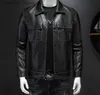 Piel de hombre Piel sintética 2022 Chaqueta de cuero sintético para hombre Slim Fit Stand Collar Bolsillo PU Chaqueta Anti-viento Motocicleta Solapa Cremallera diagonal 4XL mm88llh06 L230913