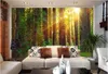 Fonds d'écran personnalisé mural Po 3D papier peint soleil vierge forêt sentier chambre décor peinture photo peintures murales pour 3 D