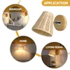 Wall Lamp Rustic Light Fixtures Modern Night Wicker Style Lights Bedroom Rattan Home Mounted