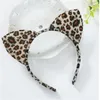 New Short Plush Tiger Leopard Cat Ear Headband Cute Women Girls Kids Party Festival Fantastic Hair Accessories Hair Band GC2298