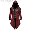 Herrpäls faux päls män hoodies mens gotisk matris trench coat steampunk läderjackor cape halloween l230913