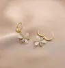 Dangle Earrings Flower Trace Small Fresh Crystal Temperament Wild Dongdaemun Super Fairy Female