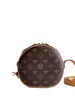 Hong Kong Authentic Leather Round Cake Bag Women's 2023 New Old Flower Slant Bag Avancerad Känsla liten runda väska Höst och vinter en-axelväska