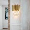 Wall Lamp Modern Crystal Luxury Golden Stainless Steel Lighting Fixtures Bed Living Room Lamps