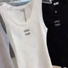 Débardeur tricoté Sexy pour femmes, t-shirt brodé de styliste, Camisole sans manches, respirant, pull de Sport, gilet de Yoga