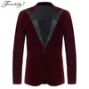 Męskie garnitury Blazers Męski trend modowy Velvet Groom Tuxedo Slim Fit Dress Wedding Stroj