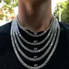 Hip Hop Bling Jewelry Męsak Naszyjnik Srebrny Złote Diamentowe Naszyjniki 3 mm 4 mm 5mm 5 mm losowany łańcuch tenisowy2615