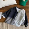 Vestes enfants dégradé couleur Denim manteau 2023 à la mode printemps automne garçon personnalité mode beau décontracté Cool haut