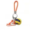 Keychains Lanyards 3Pcs/Sets Sile 3D Sneaker Ball Rope Keychain Basketball Football Volleyball Sport Shoes Keycring Bag Keychains For Men Women Fashion Drop De