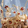 Haarklammern Janevini Vintage Chinesische Stil Brautkronen mit Ohrringen Ancient Wedding Headschmuck Langer Quasten Kopf Brides Schmuckzubehör Accessoires