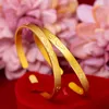 Bangle Clouds Carved Luxury Simple Women Cuff Yellow Gold Filled Fashion Female Jewelry Bracelet