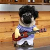 Gitarrkläder valprockar liten medelstor hund mops fransk bulldogg husdjur kläder roliga kostymer för hundar 201109273z