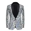 Abiti da uomo Blazer di lusso a righe dorate con paillettes Blazer Giacche da uomo Scialle con risvolto Un bottone lucido Abiti da sposa per feste Giacche Tuxedo Blazer Uomo 230912