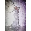 Sukienka do fotografii macierzyńskiej Rhinestone High Elastyczny materiał zszyta gaza z pióra Seksowna sukienka macierzyńska do fotografowania