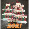 Décorations de Noël quarantaine décoration personnalisée bricolage ornement suspendu mignon bonhomme de neige pendentif fête de distanciation sociale rapide