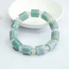 Brin 12 12 mm grade A Myanmar Jadeite Blue Water Jade Bracelet Men Femmes Vérifiez certifiés Birmante Jades Barrel Bread Bracelets Bracelets