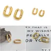 Hoop Huggie Hie Punk Irregar Orecchini ovali in acciaio inossidabile Regalo in oro per le donne 2021 Tendenze Accessori Gioielli Argollas Pendientes Dro Dhkoe