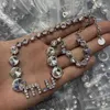 2023 MI U Nuova lettera strass collana piena di diamanti zircone grande diamante set temperamento dolce collana di lusso braccialetto di luce