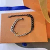 Luxury Designer Chain Bracelet Fashion Mens Stainless Steel Bracelet Cuban Link Splice Letter Jewelry