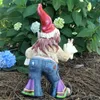 Autres fournitures de fête pour événements "Chick" Flower Child et "Peace Man" Groovy Hippie Gnome chevauchant dans son ensemble de statues de bus 230912
