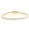 Antik 14k vitguld rund klippt moissanit bröllop solid 18k diamantarmband tillverkning grossistklassisk diamantarmband