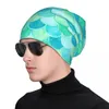 Basker turkos grön sjöjungfru skala stilfull stretch stickad slouchy beanie cap multifunktion skalle hatt för män kvinnor