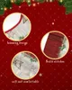 Christmas Decorations Red Wood Grain Five Pointed Star Tree Skirt Base Cover Xmas Home Carpet Mat