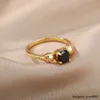 Bandringar skalle svart zirkonringar för kvinnor män stål guld färg finger ring par bröllop boho smycken anillos mujer r230913