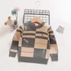 Spring Fall Boys Girls Brand Sweaters Letters Printed Kids Long Sleeve Pullover Children Sticked Pullovers Child Sweater