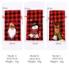 Boże Narodzenie Santa Sacks Buffalo Plaid Snowman Reindeer Candy Gift Gift Xmas Treats Torby Workstring Materiały na przyjęcie 913