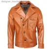 Men's Fur Faux Fur Men Leather Jacket 100% Cowhide / Oil Waxed Sheepskin Soft Genuine Leather Jacket Man Skin Coat Autumn Male Clothing Winter LJ201029 L230913