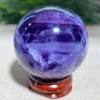 Decorative Objects Figurines Purple Fluorite Crystal Quartz Natural Stone Sphere Reiki Energy craft Minerals Handwork Ball House Decoration HomeStand 230912