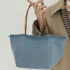 Sacos de cintura feminina bolsa na moda moda denim borla azul balde saco verão ombro axilas para senhoras bolsa tote bolsas