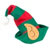 Berets Elf Santa Hat Clown Ears Red And Green Striped Christmas Party Decorations Holiday Headwear Cosplay For Adult