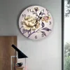 Wall Clocks Flowers Art Modern Clock For Living Room Stickers Home Decor Dining Digital