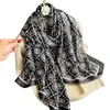 22% OFF Diamond plaid silk satin surface chiffon thin soft high-end black white simple and versatile scarf for women