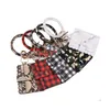 40 Styles Pu Leather Leopard Tassel Armband Keychain Bags ID Card Bag Leathers Bangle Walls Keyring Wristlet Handväska för Woman Drop Deliv