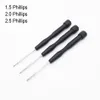 Ny 142 mm svart plastroterta handtag Skruvmejsel Torx Key T4 T5 T6 0,8 1,2 Pentalobe 1,5 Phillips 2,5 y skruvmejslar 100 st/parti