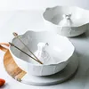 Plates Creative Polar Bear Iceberg Shape Design Ceramic Bowl Dessert Fruit Salad Hållbar Easy Clean Clean High Copacity Söt ZD929