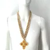 DIY Unique Large Chain Ring Copper Plated Coin Cross Pendant Length 700mm-900mm Necklace (Acrylic) Gold Jewelry African habesha Ethiopia/Eritrea