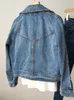 FTLZZ Lente Herfst Dames Casual Moto Biker Denim Jas Dame Vintage Losse Revers Rits Effen Kleur Korte Cowboyjas 230912