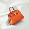 Designer Handbag Platinum Leather Women's Bag Top Layer Fashionable Simple Tote One Shoulder Messenger