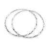 Hoop Huggie Hie 925 Sterling Sier Earring For Women Simple Round Circle Earrings 30Mm-60Mm Size Korean Drop Delivery Jewelry Dhlxb