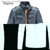 Men's Fur Faux Fur Real Leather Jacket Blue Brown Black Fur Mens Clothing Genuine Vintage Coat L230913