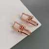 Luxury Designer Charm Earrings Hardware Brand Designer Copper Bamboo Lock Bucket Hollow Round Stud Earrings For Women Jewelry With Box