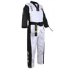 Andere sportartikelen Hoogwaardig Zwart Rood Blauw Volwassen kinderen Taekwondo TKD Uniform Training Karatepakken Borduuruniformen Poomsae Dobok WTF goedgekeurd 230912